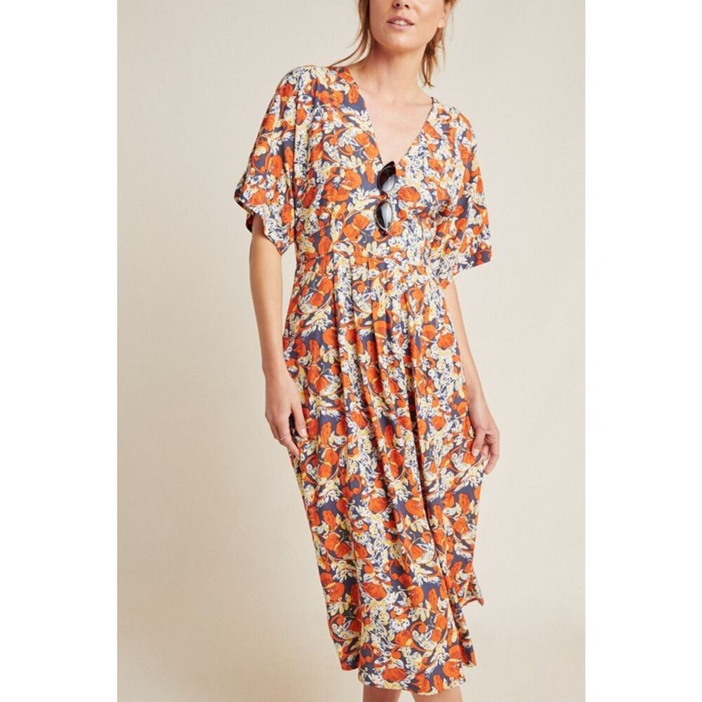 Anthropologie Porridge Blue Multicolor Les Papillons Dress XS